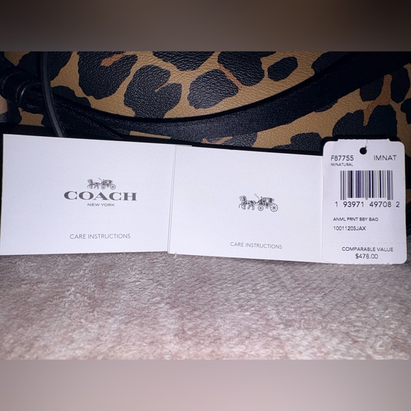 Coach Leopard Print Diaper bag in Tan and Black - Picture 2 of 9